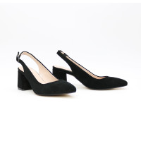 Чорні замшеві слінгбеки Арт 657-3/47ок