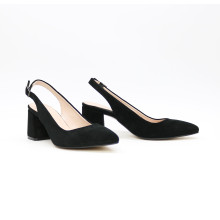 Чорні замшеві слінгбеки Арт 657-3/47ок