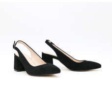 Чорні замшеві слінгбеки Арт 657-3/47ок