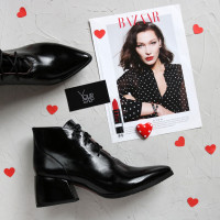 Ботильоны из черного наплака Арт. 657-10/w324Ок