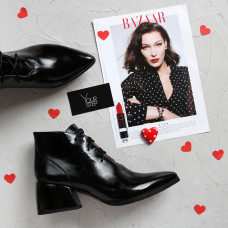 Ботильоны из черного наплака Арт. 657-10/w324Ок