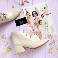 Ботильоны из бежевой кожи Арт. 657-10/w324Ок