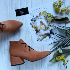 Ботильоны из рыжего велюра Арт. 657-10/w324Ок