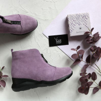 Ботинки из лиловой замши с молнией спереди Арт. As-7/21955