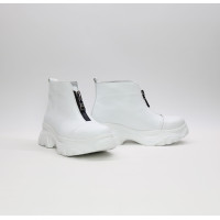 Ботинки из белой кожи с молнией спереди Арт. As-7/247