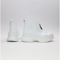 Ботинки из белой кожи с молнией спереди Арт. As-7/247