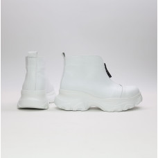 Ботинки из белой кожи с молнией спереди Арт. As-7/247