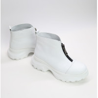 Ботинки из белой кожи с молнией спереди Арт. As-7/247