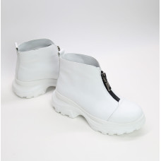Ботинки из белой кожи с молнией спереди Арт. As-7/247