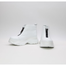 Ботинки из белой кожи с молнией спереди Арт. As-7/247