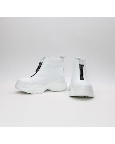 Ботинки из белой кожи с молнией спереди Арт. As-7/247