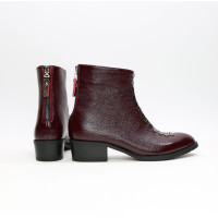 Ботинки из бордового ската с фурнитурой Арт. 306-6