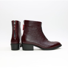 Ботинки из бордового ската с фурнитурой Арт. 306-6
