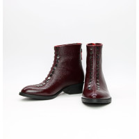 Ботинки из бордового ската с фурнитурой Арт. 306-6