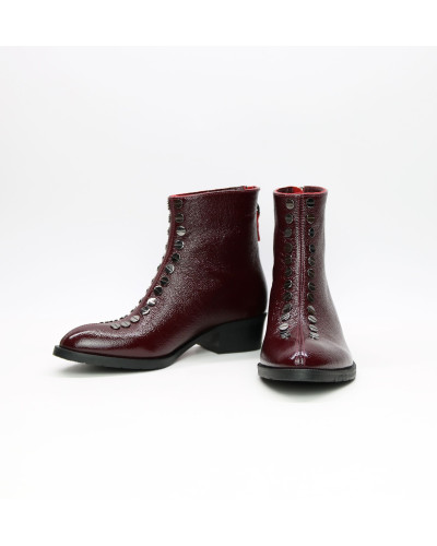 Ботинки из бордового ската с фурнитурой Арт. 306-6