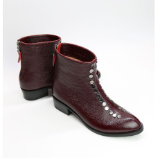 Ботинки из бордового ската с фурнитурой Арт. 306-6