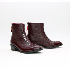 Ботинки из бордового ската с фурнитурой Арт. 306-6