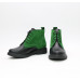 Ботинки из черной кожи и ярко-зеленой замши Арт. 12-20(Sn4)