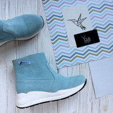 Ботинки из голубой замши Арт. 218-2/21954