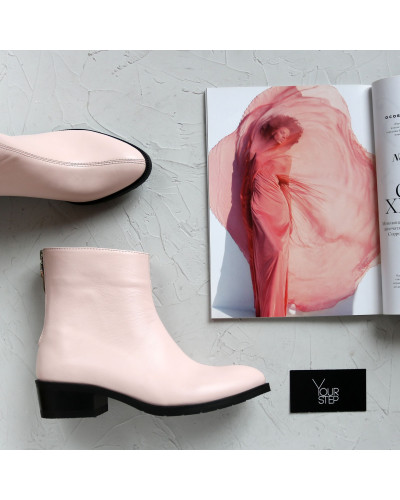 Ботинки из кожи цвета пудра Арт. 306-6(б/ф)