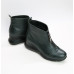 Ботинки из темно-зеленой кожи с молнией спереди Арт. As-7/21955