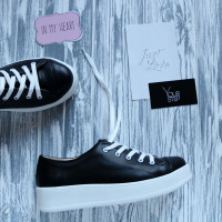 Кеди із чорної шкіри Арт. 33-1/143