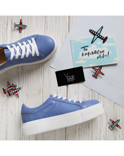 Кеди із блакитної шкіри Арт. 15-5/192