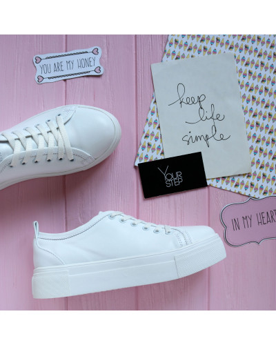 Шкіряні кеди білого кольору Арт.15-4/192