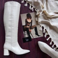 Бежеві класичні чоботи на підборах Арт. 657-14/47Ок