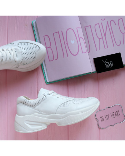 Кросівки із білої шкіри Арт. 15-2/176ДОП