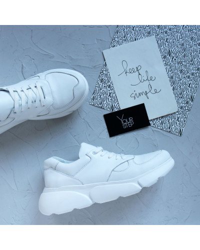 Кроссовки из белой кожи Арт. 15-2(Ar)