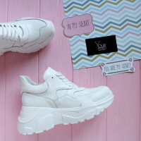 Кросівки білого кольору на масивній підошві Арт. 218-1/21950