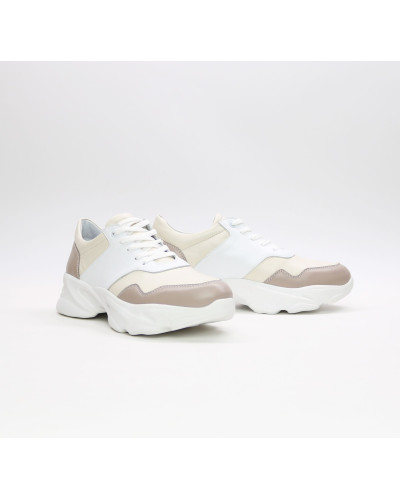 Бежеві шкіряні кросівки Арт. Kr-4/188