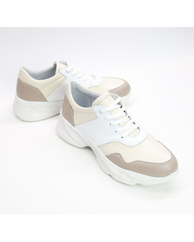 Бежеві шкіряні кросівки Арт. Kr-4/188