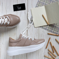 Кросівки з бежевої шкіри Арт. Kr-3/21970