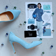 Туфлі-човники блакитного кольору Арт. 35-1/60Ок