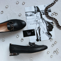 Чорні шкіряні лофери Арт. 156-1-018016