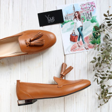 Лофери із рудої шкіри Арт. 156-1