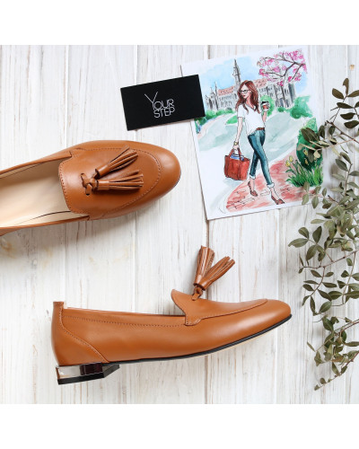 Лофери із рудої шкіри Арт. 156-1