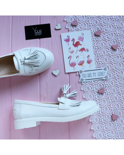 Лофери із білої шкіри Арт. 05-15(Ms)