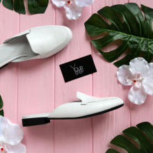 Мюлі із білої шкіри Арт. 156-2Hil