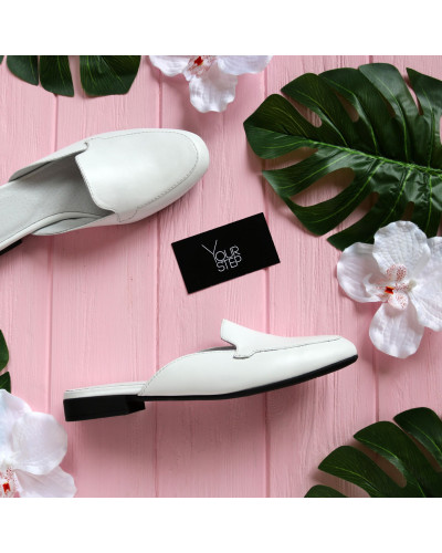 Мюлі із білої шкіри Арт. 156-2Hil