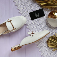 Белые кожаные мюли Арт. 156-2/33-2578