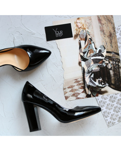 Чорні лакові туфлі-човники Арт. 35-5/34