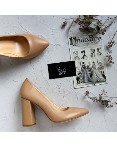 Туфлі-човники з карамельної шкіри Арт. 35-1/44Ок