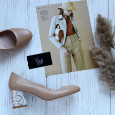 Туфли из карамельной кожи на обтяжном каблуке Арт. 605-4/45Ок