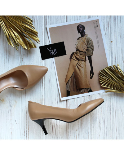 Туфлі-човники з карамельної шкіри Арт. 657-2/36