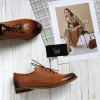 Туфли из рыжей кожи с эффектом потертости  Арт. 05-6/12