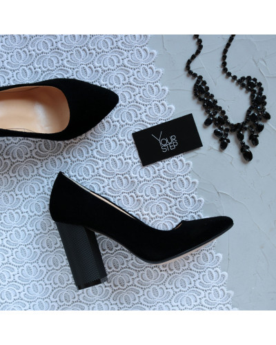 Туфлі-човники з чорної замші Арт. 35-1/42