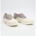 Туфли из бежевой кожи с цветочным принтом Арт. 05-6/129